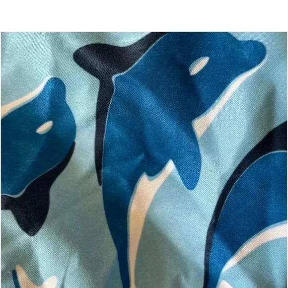 Okanu Surf Dolphine Blue White Boys Swimming Board Short Pants SZ L (7) - Picture 7 of 10